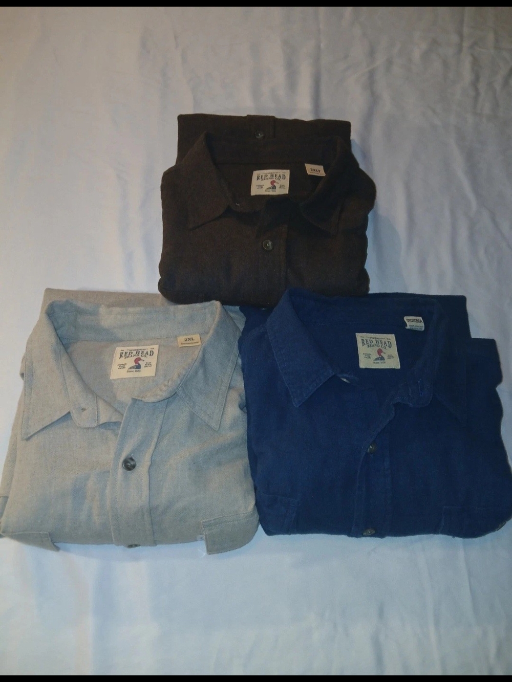 RedHead Men's Button-Down Shirts - Brown, Navy, Light Gray Flannel